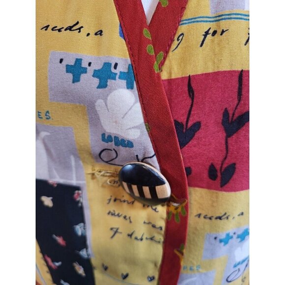 VTG Canvasbacks Lutton & Horsfield Blazer Gold‎ Patchwork Art to Wear Sz Small - Picture 6 of 9